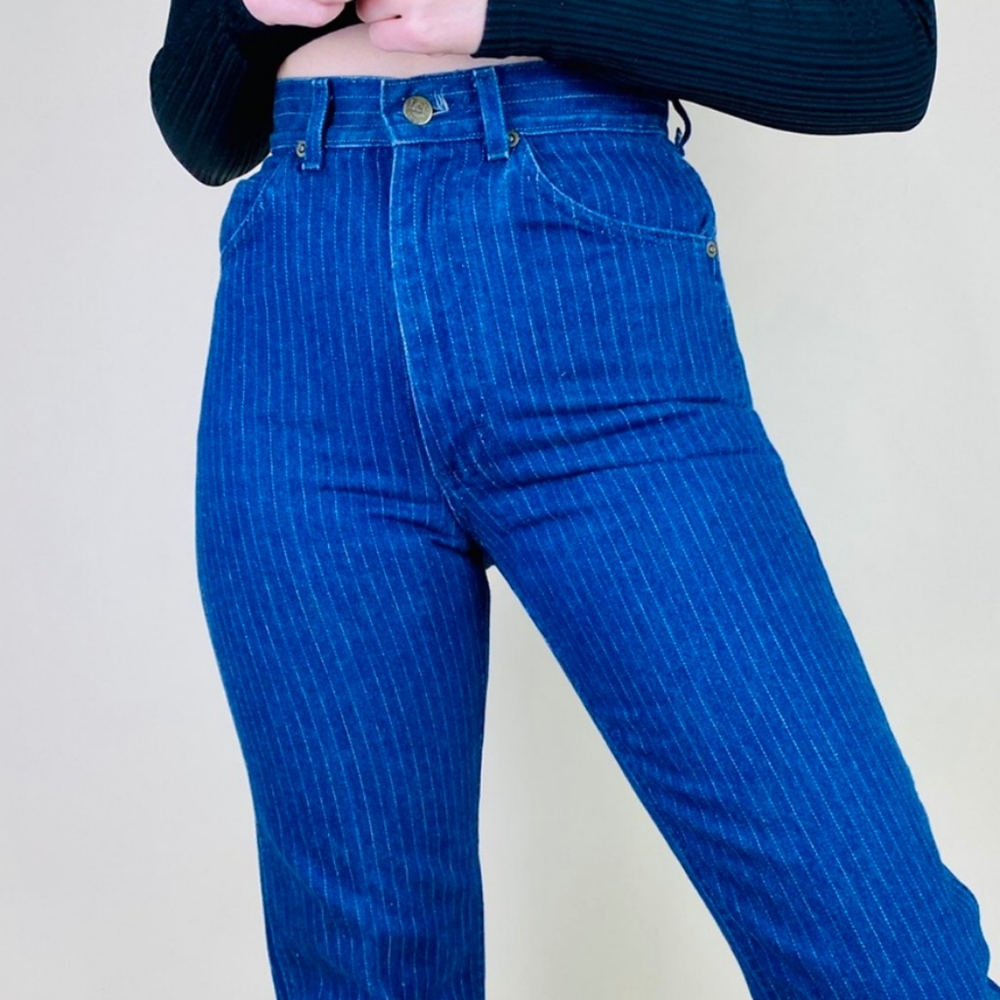 Vintage Lee pinstripe mom jeans